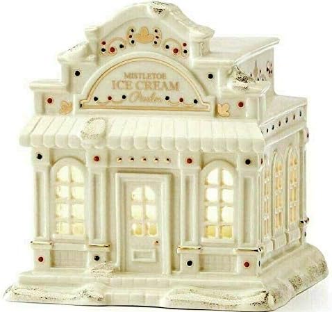 Lenox Light-Up Mistletoe Park Ice Cream Parlor Building Sculpture