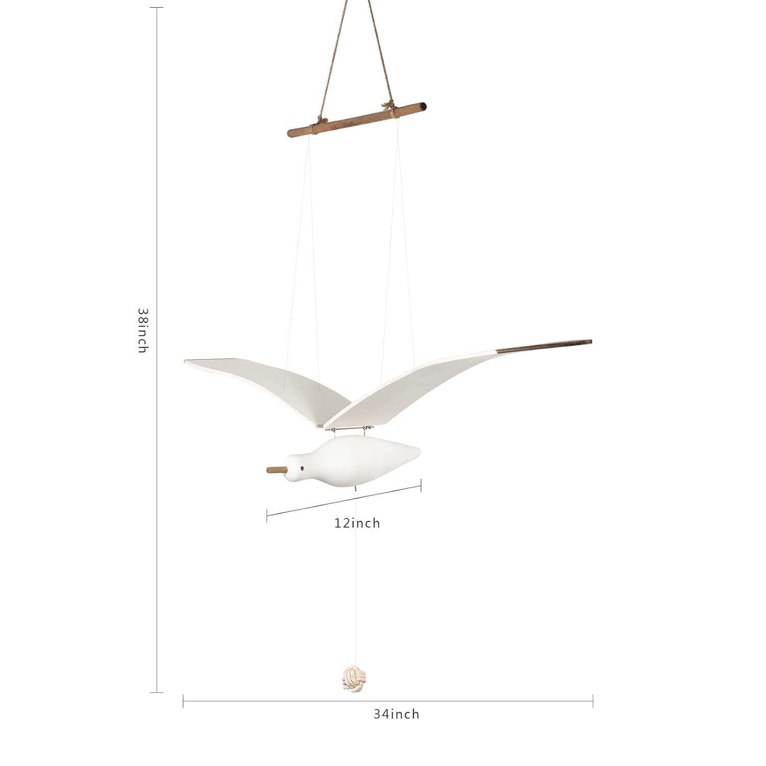 VERENIX Soaring Seagull Wooden Mobile Decor Pendant