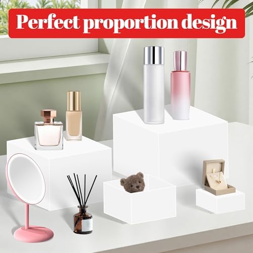 8 Acrylic Cube Display Risers with Hollow Bottoms for Buffet Tables