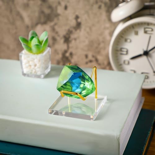 Wenqik 4 Pcs Crystal Display Stand with Metal Arms and Acrylic Base