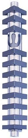Agayof Medium Shin Mezuzah with 3-D Stripes - Gray