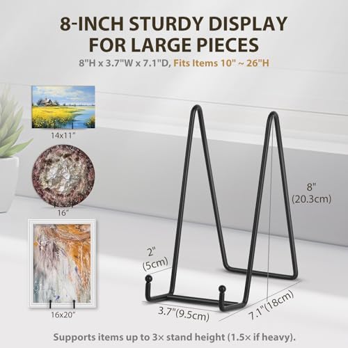 Lionwei Lionweli 8 Inch Tabletop Metal Plate Display Stand - 2 Pack Black