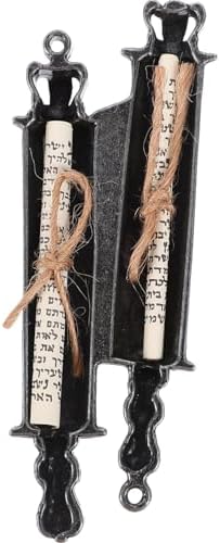 PRETYZOOM Pewter Mezuzah Scroll Decor for Front Door
