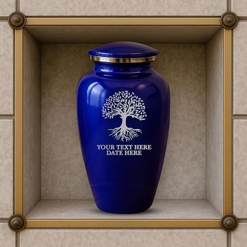 Custom Purple Cremation Urn with Tree Of Life Design