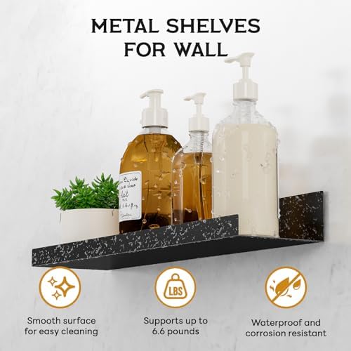4 Pack Gold Metal Floating Wall Shelves for Decor