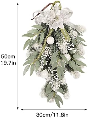 White Wreath Teardrop Wall Decor for Christmas and Wedding