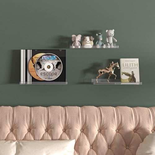 RLAVBL 7 Pack Acrylic Floating Shelves for Home Storage