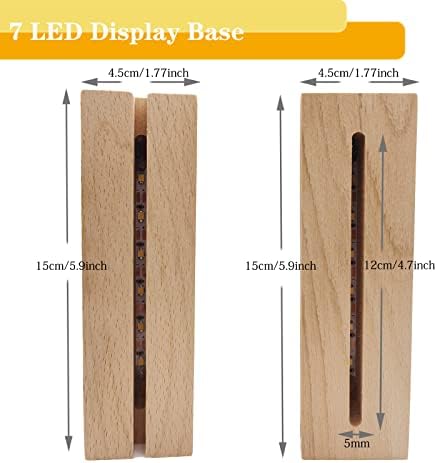 6 Inch Rectangle LED Wood Lighted Display Pedestal
