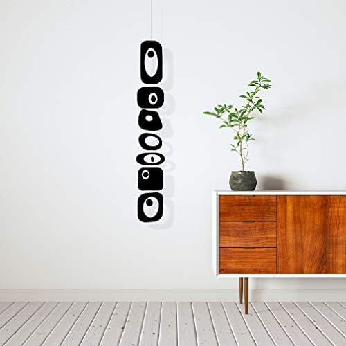 Black Beatnik Party Hanging Art Mobile 6x42 Wind Chimes