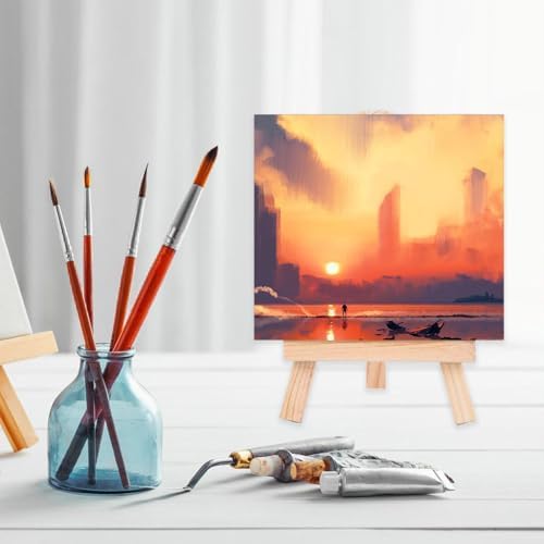 20 Pcs Small Wood Easels for Art and Display
