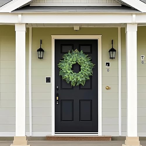 26 Inch Eucalyptus and Boston Fern Wreath for Front Door