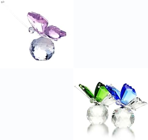HD Pink Crystal Butterfly Figurine Set