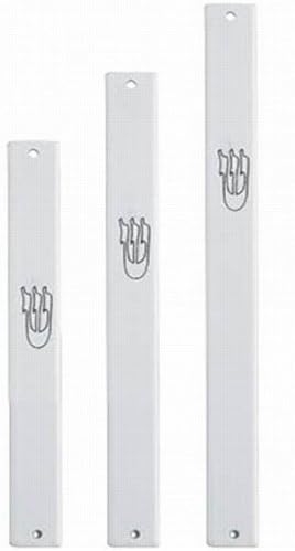 White Aluminum Mezuzah Holder 10cm Scroll Mount