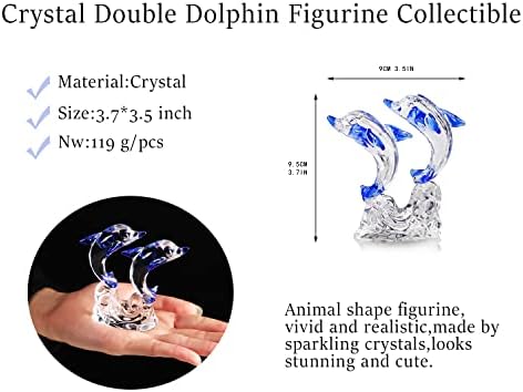 HD Pink Crystal Butterfly with Dolphin Figurine Set