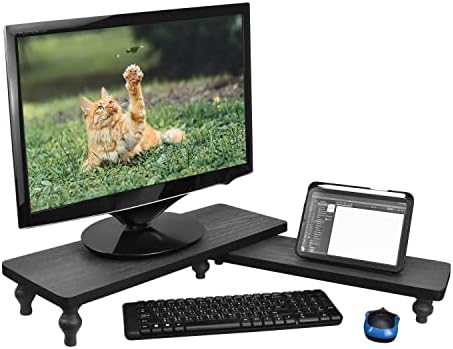 Ikee Design 2 Pcs Black Wooden Display Riser Set
