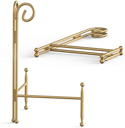 Foldable Metal Plate Stand 2-Pack 6-inch Gold