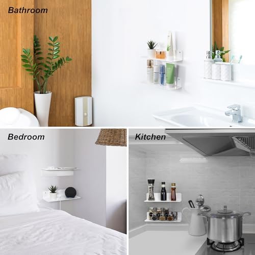 OAPRIRE White Acrylic Floating Shelves Set of 2