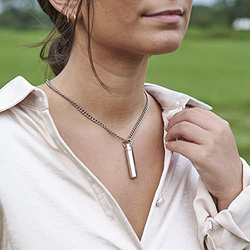 Light Blue Urns for Human Ashes - Handcrafted with Cremation Necklace