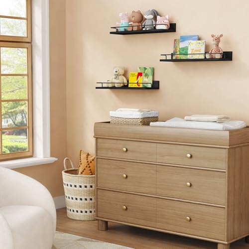 Forbena Black Floating Shelves Set of 3 for Wall