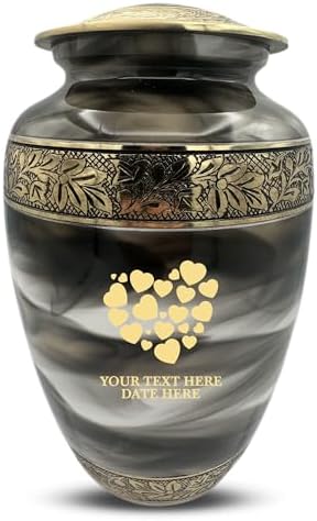 Custom Cremation Urn With Heart Design - Personalized Engraving Suzesta Series