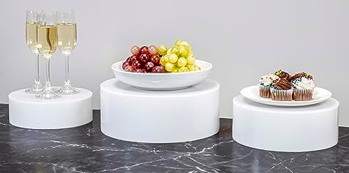 Red Co 3 Pack Acrylic Riser Stands Glossy White