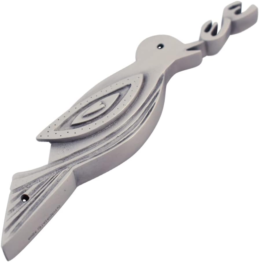 Modern Artisans Pewter Mezuzah with Singing Bird Design