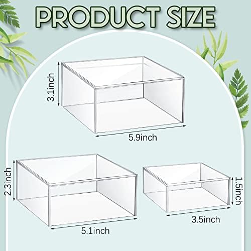 Jerify 6 Pcs Acrylic Risers Display Stands 3 Sizes