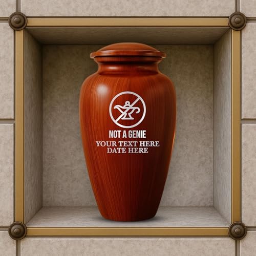 Custom Cremation Urn with Painted Wood Finish and Metal Base