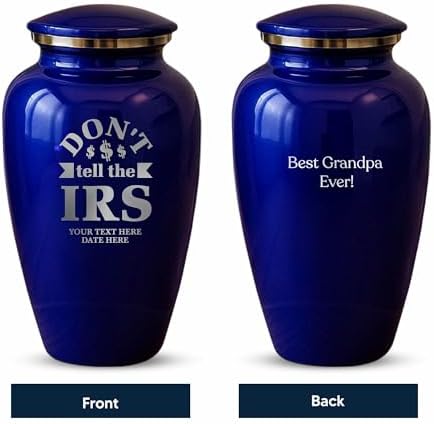 Custom Cremation Urn Metal Purple with Silver Rim