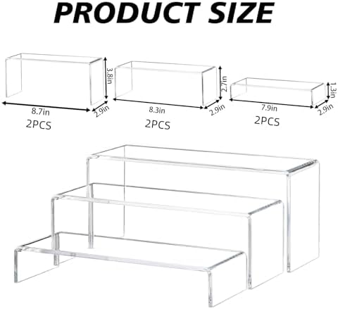 Yieach 6 Pcs Clear Acrylic Risers Display Stand