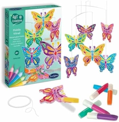 Stained Glass Mobile Butterflies Craft Kit 1