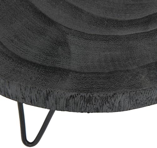Creative Co-Op Paulownia Wood Pedestal Black 11 Inch