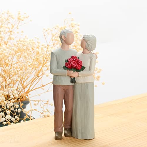 Loving Elderly Couple Figurines for Home Decoration