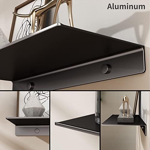 Danpoo Metal Wall Shelf Black Floating Shelf 12 Inch