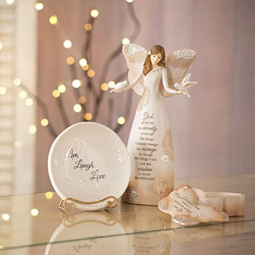 Serenity Angel Figurine 9 Silver White