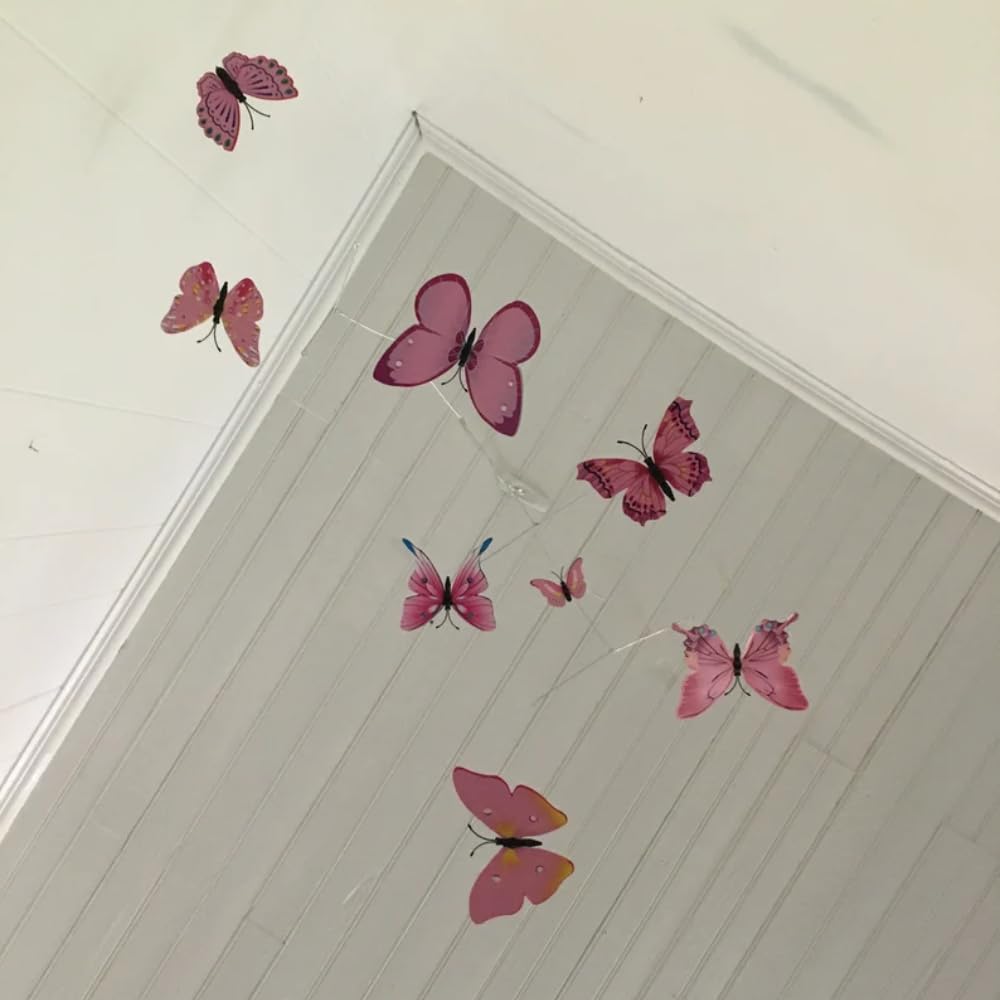 Handmade Pink Butterfly Mobile 22W x 28H
