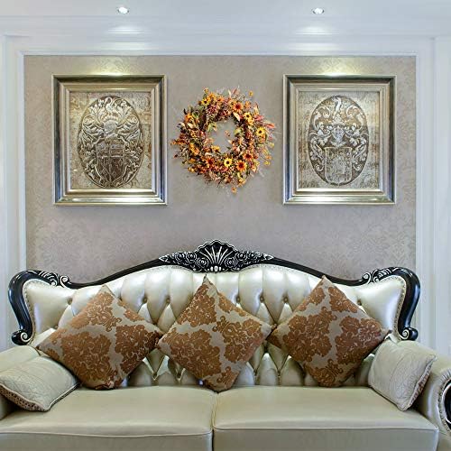 24 Inch Artificial Fall Wreath for Front Door