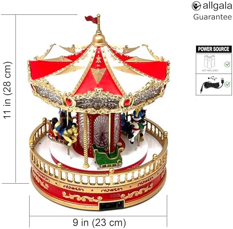 Allgala Christmas Carousel Figurine with USB and Battery Power