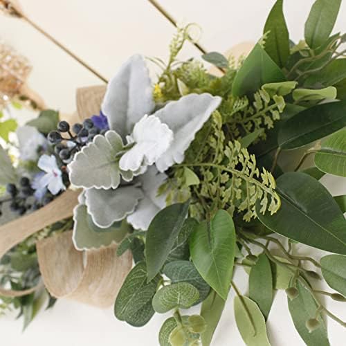 256 Inch Floral Swag with Daisy Flowers and Blue Berries