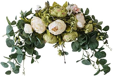 30 Inch Artificial Flower Swag Red Peony Arch Wreath