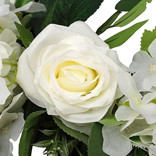 256 Inch Artificial Rose Flower Swag with Green Leaves