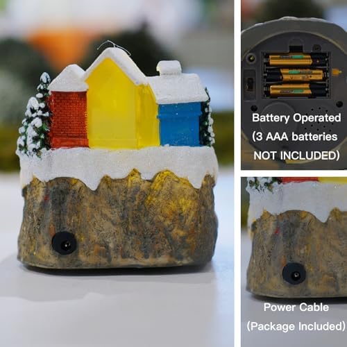 9 Animated Resin Christmas Village with LED Music