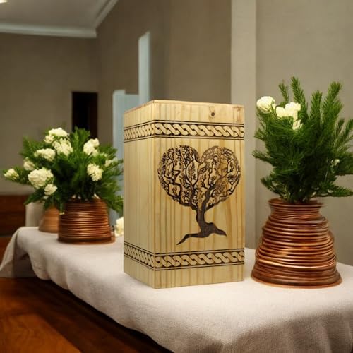 Handcrafted Wooden Urn for Ashes with Personalized Engraving