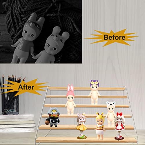 2 Packs Wood Acrylic Display Stand for Collectibles