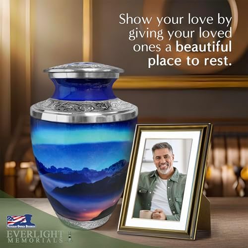 Aurora Borealis Cremation Urn for Adult Ashes