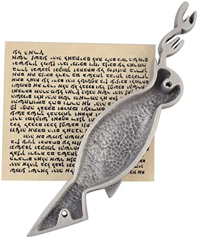 Modern Artisans Pewter Mezuzah with Singing Bird Design