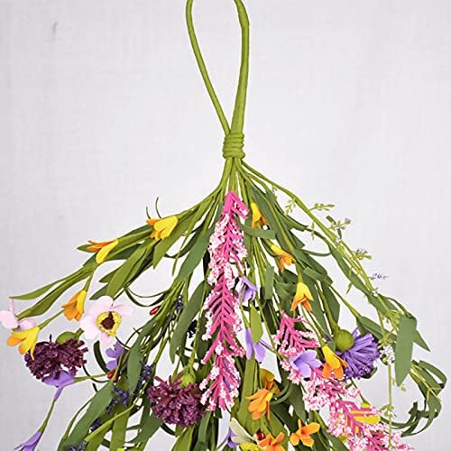 25in Artificial Daisy Teardrop Swag Front Door Decor