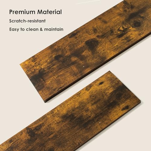 Dinzilvjl Long Wall Shelves Set of 2 Rustic Brown