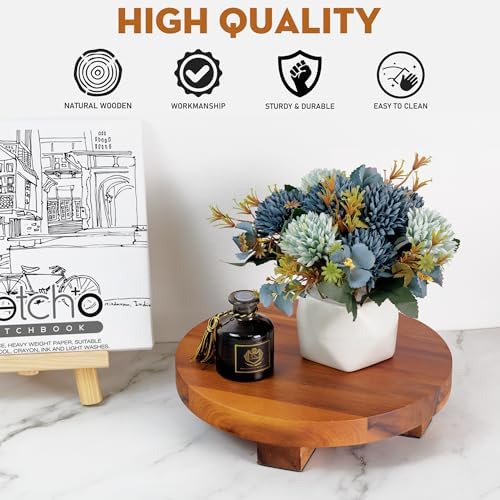 Demigo Round Acacia Wood Riser 95 Inches Display Stand