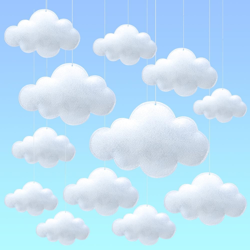 12 Pcs 3D Cloud Decorations for Ceiling